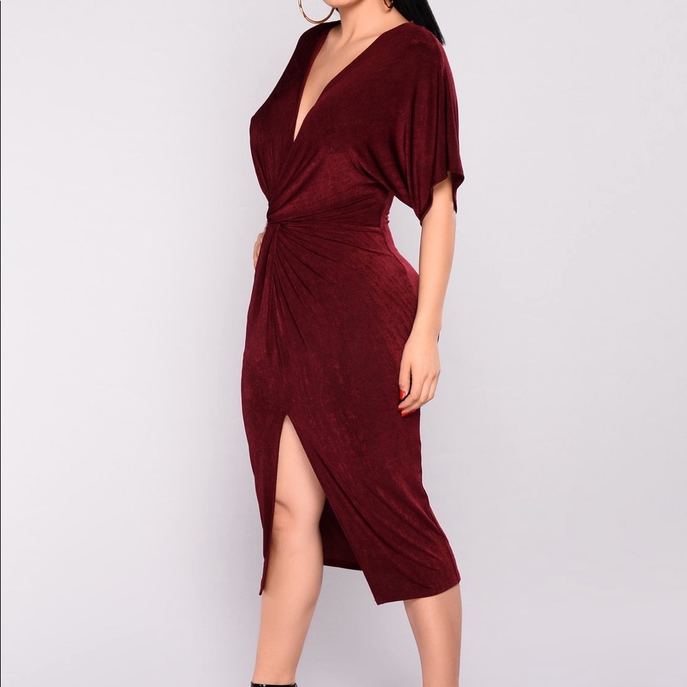 XS Burgundy Knot Dress